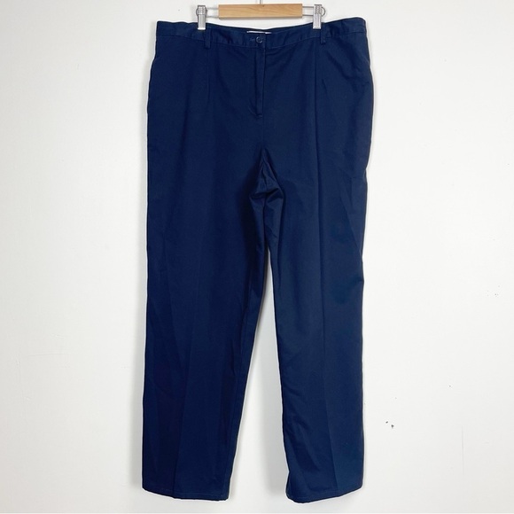 Pendleton Pants - Pendleton Petite Pants Womens Size 16P Navy Blue Chinos Cotton Flat Front